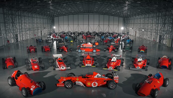 Collection of personal f1 cars