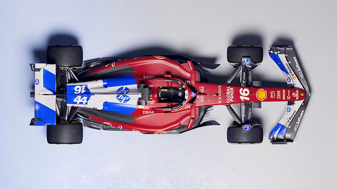 Ferrari Miami f1 Season 2025 Livery top view